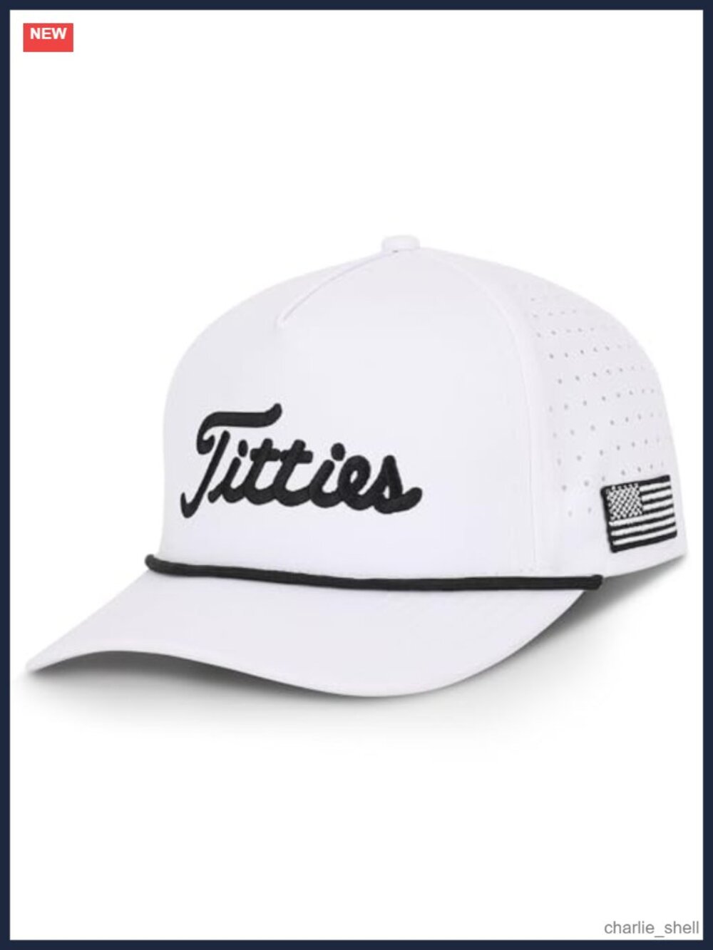 Funny Golf Hat Snapback Rope Brim Poly Spandex Adjustable